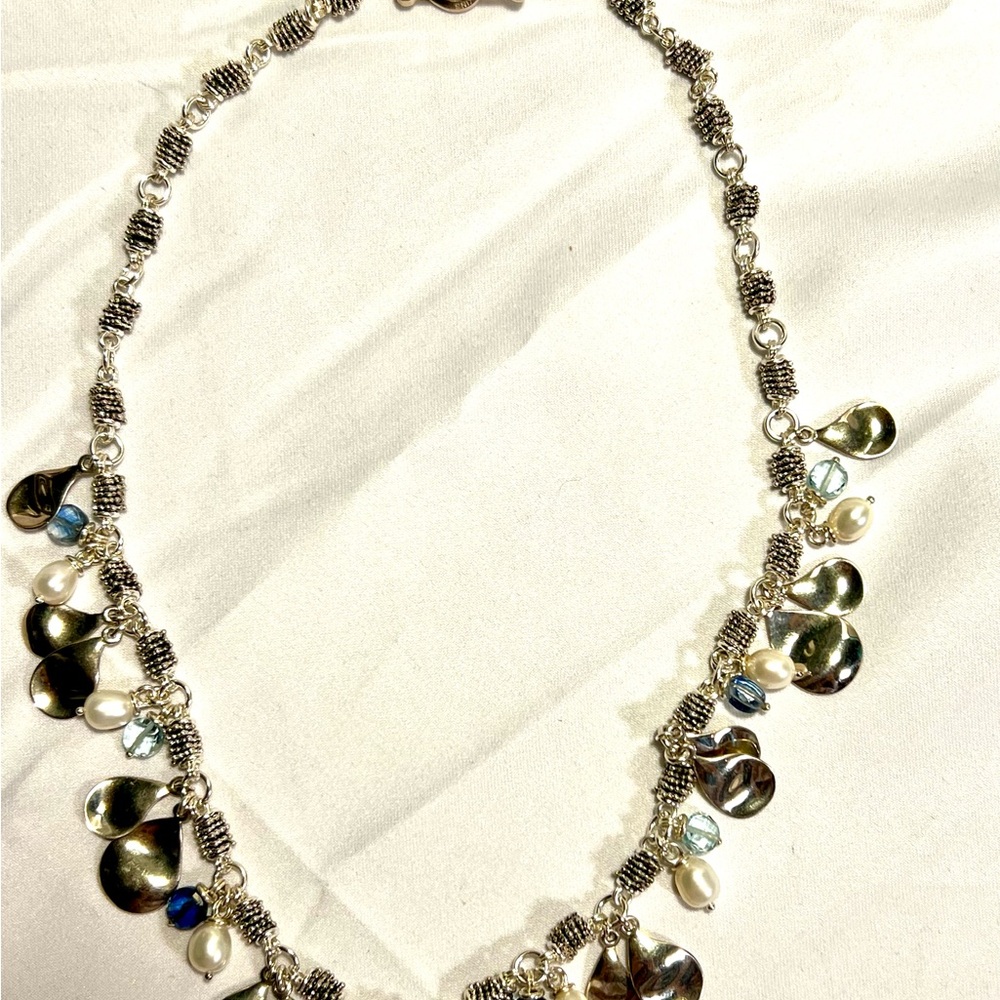 Starry Night by Michael Dawkins, 925 Sterling silver w/pearls & blue topaz. - Picture 11 of 16